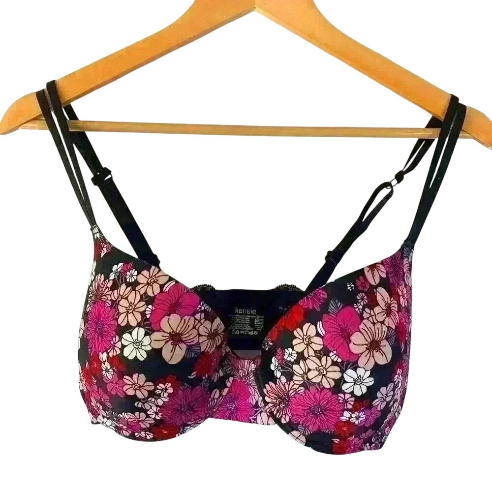 NWT‎ Kensie's Floral Adjustable Strap Padded Gentle Lift Push Up Bra Size 34DD